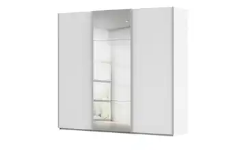 meinSchrank Schwebetürenschrank inklusive Zubehör Regina 242 cm mit Spiegel Weiß