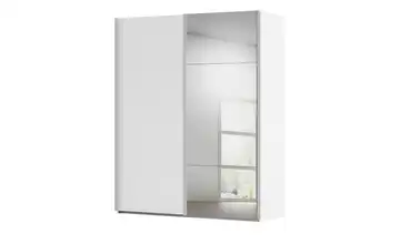 meinSchrank Schwebetürenschrank inklusive Zubehör Regina 181 cm mit Spiegel Weiß