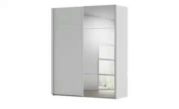 meinSchrank Schwebetürenschrank inklusive Zubehör Regina 181 cm mit Spiegel Seidengrau