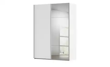 meinSchrank Schwebetürenschrank inklusive Zubehör Regina 161 cm mit Spiegel Weiß