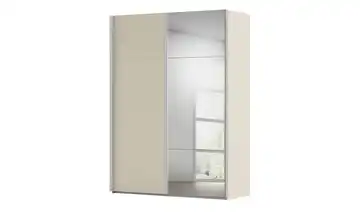 meinSchrank Schwebetürenschrank inklusive Zubehör Regina 161 cm mit Spiegel Champagner