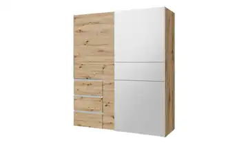 Schwebetürenschrank Widnes mit Spiegelfront Asteiche (Nachbildung)