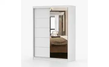 Schwebetürenschrank 2-türig, mit Einlegeböden Vista Weiß