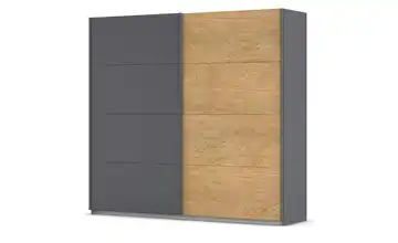Schwebetürenschrank 2 türig Malva Extra 226 cm Dunkelgrau, Eiche