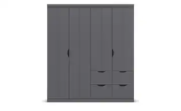 Kleiderschrank mit Schubladen Frieda 4 Stück Dunkelgrau