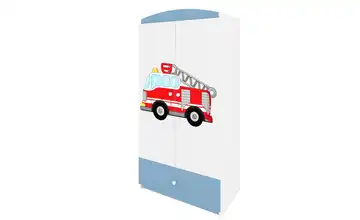 Kleiderschrank Feuerwehr Blau, Weiß