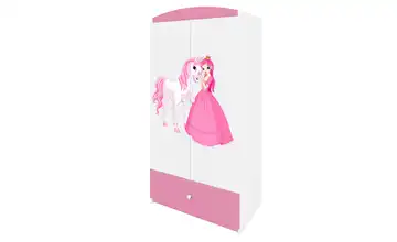 Kleiderschrank Prinzessin mit Pferd Pink, Weiß