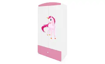Kleiderschrank Einhorn Pink, Weiß