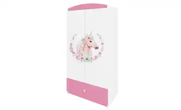 Kleiderschrank Pferd Pink, Weiß