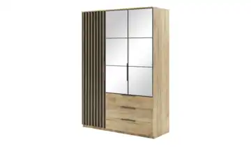 Drehtürenschrank 150 cm Eiche (Nachbildung), Schwarz
