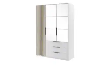 Drehtürenschrank 150 cm Weiß, Eiche (Nachbildung)