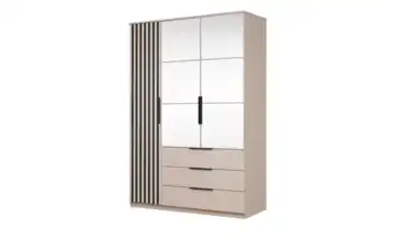 Drehtürenschrank 150 cm kaschmirfarben, Schwarz