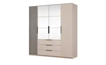 Drehtürenschrank 200 cm kaschmirfarben, Schwarz