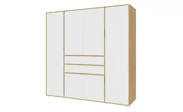 Kleiderschrank Felden 197 cm Weiß, Eiche Artisan (Nachbildung)