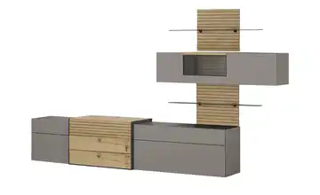 Wohnwert Wohnwand Spektrum Grau, Eiche