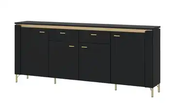 Sideboard mit Softclose Losini Schwarz, Goldfarben