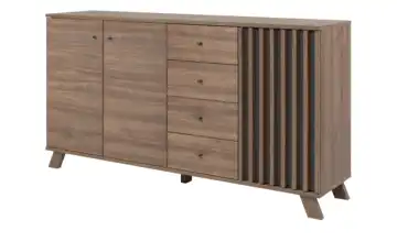 Sideboard Harmony Nussbaum (Nachbildung), Anthrazit 160 cm