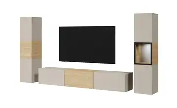 Wohnwand kaschmirfarben, Eiche (Nachbildung)