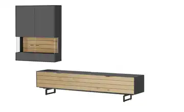 Jette Home Wohnkombination Como Links Graphit, Eiche