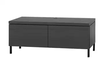 uno Lowboard Keswick 121 cm Eiche (Nachbildung), Schwarz mit Füßen