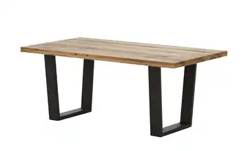 Woodford Massivholztisch mit Kufengestell Pantheon Kufen (trapezförmig) Anthrazit gerade Tischkante Wildeiche 190 cm
