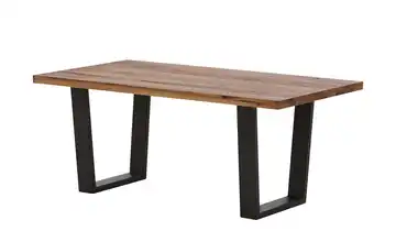 Woodford Massivholztisch mit Kufengestell Pantheon Kufen (trapezförmig) Anthrazit gerade Tischkante Eiche Bassano 190 cm