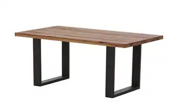 Woodford Massivholztisch Pantheon Eiche Bassano Kufen (U-förmig) Anthrazit gerade Tischkante 220 cm