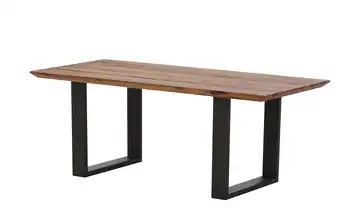 Woodford Massivholztisch Pantheon Eiche Bassano Kufen (U-förmig) Anthrazit Schweizer Tischkante 220 cm