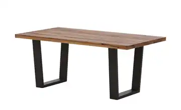 Woodford Massivholztisch Pantheon Eiche Bassano Kufen (trapezförmig) Anthrazit gerade Tischkante 220 cm