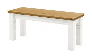 maison bleue Sitzbank massiv Florian 110 cm Weiß, Hellbraun
