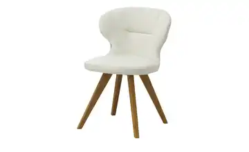 smart Polsterstuhl aus Eiche Massivholzgestell Haru Creme