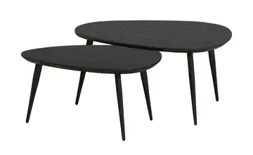 uno Couchtisch 2er Set Dortmund Eiche (Nachbildung), Schwarz