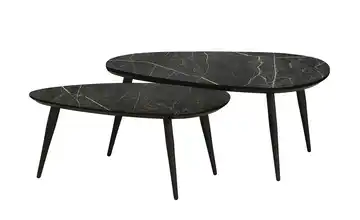 uno Couchtisch 2er-Set XL Dortmund Marmoroptik, Schwarz