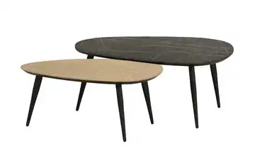 uno Couchtisch 2er Set XL Dortmund Eiche (Nachbildung), Marmoroptik, Grau