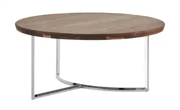 Couchtisch Hesel Nussbaum verchromt Höhe ca. 32 cm