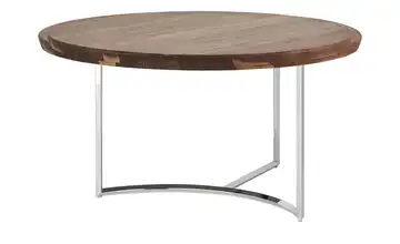 Couchtisch Hesel 42 cm Nussbaum verchromt