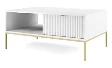 Couchtisch mit Schublade Goldfarben Weiß
