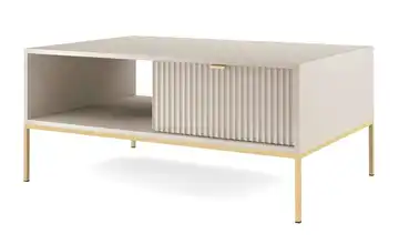 Couchtisch mit Schublade Goldfarben Taupe