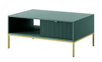 Couchtisch mit Schublade Goldfarben Grün