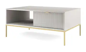 Couchtisch mit Schublade Goldfarben Grau