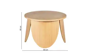 Couchtisch rund 60 cm 40 cm 60 cm 60x60 Eiche (Nachbildung) 60 cm