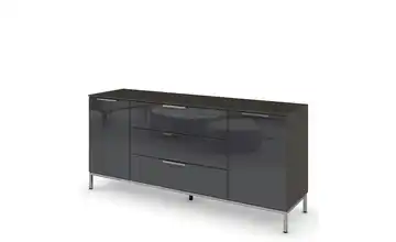 Sideboard Graphit Graphit Front: Glas, Oberboden: Dekor verchromt