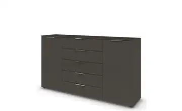 Sideboard Graphit Graphit Front: Dekor, Oberboden: Dekor 180 cm verchromt