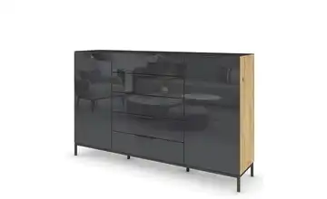 Highboard Graphit 180 cm Eiche Artisan (Nachbildung)