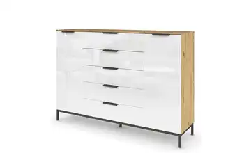 Highboard Eiche Artisan (Nachbildung) Eiche Artisan (Nachbildung) Front: Glas, Oberboden: Dekor 160 cm Graphit