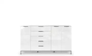 Highboard Weiß/Eiche Artisan (Nachbildung) verchromt