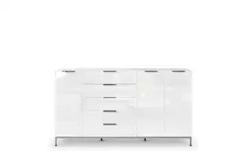 Highboard Weiß verchromt