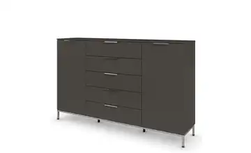 Highboard Graphit Graphit Front: Dekor, Oberboden: Dekor 180 cm verchromt