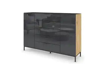 Highboard Graphit 160 cm Basaltgrau, Eiche Artisan (Nachbildung)