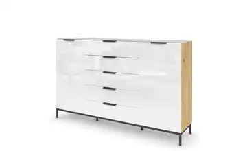 Highboard Graphit 180 cm Weiß, Eiche Artisan (Nachbildung)